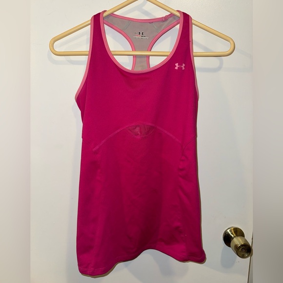 Under Armour Women’s Pink Razorback Heatgear Tank Top Activewear Size Medium - Picture 1 of 6